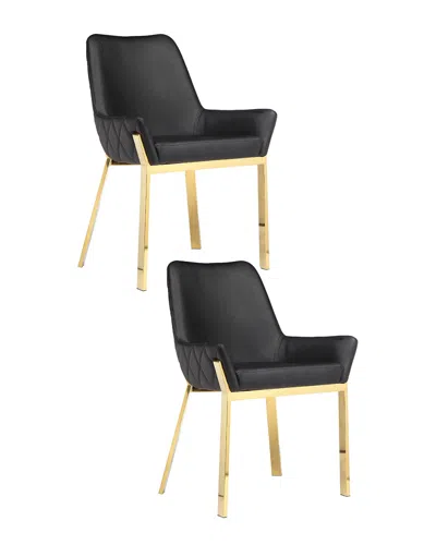 Pangea Home Set Of 2 Hudson Diamond Tufted Chairs