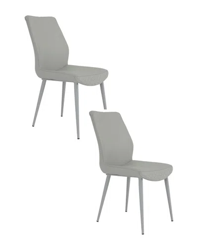 Pangea Home Set Of 2 Laurel Dining Chairs In Gray