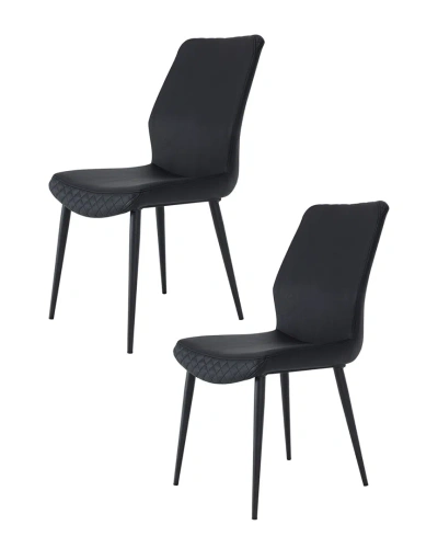 Pangea Home Set Of 2 Laurel Dining Chairs In Black