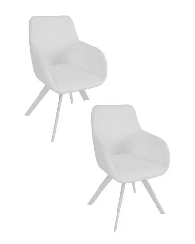 Pangea Home Set Of 2 Pangea Perry Dining Chairs In White