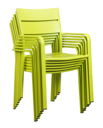Pangea Home Set Of 6 Miami Dining Chairs In Green