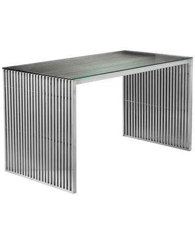 Pangea Home Silver Lux 59in Desk In Gray