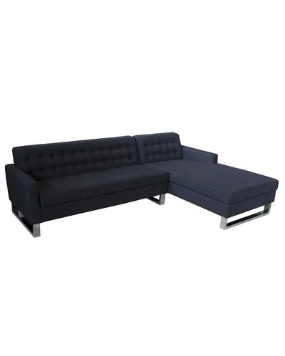Pangea Home Sloan 2pc Right Arm Sectional In Black