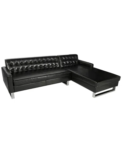Pangea Home Sloan Right Arm Facing Sectional In Black