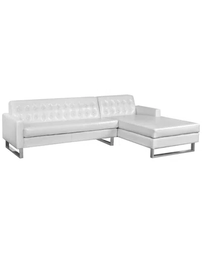 Pangea Home Sloan Right Arm Facing Sectional In White