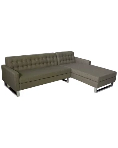 Pangea Home Sloan Right Arm Facing Sectional In Green