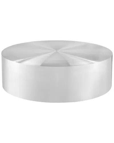Pangea Home Spencer Round Coffee Table Metal In White