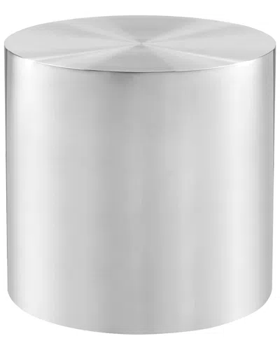 Pangea Home Spencer Round Side Table In Silver