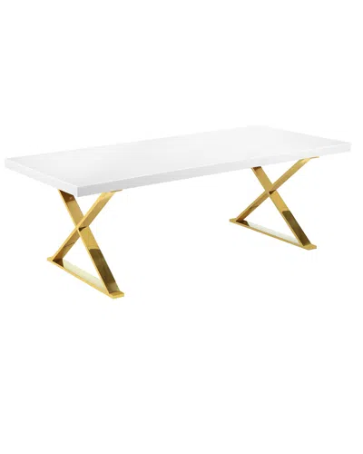 Pangea Home X-leg Dining Table In White