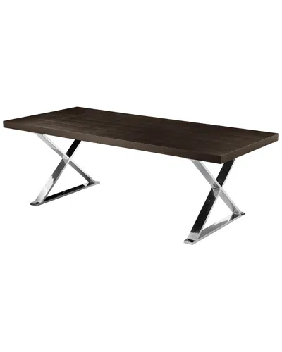 Pangea Home X-leg Dining Table In Brown