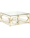 Pangea Home Z-edward Square Coffee Table In Gold