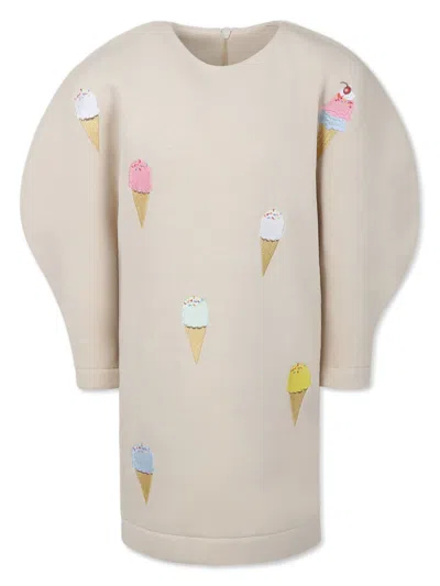 Pangolini Kids' Ice Cream Dress In Neutrals