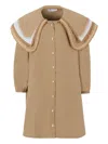 Pangolini Peter Pan-collar Ruffled Dress In Brown