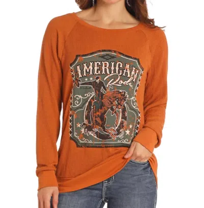 Panhandle American Rodeo Graphic Sweatshirt In Rust In Multi