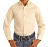 Panhandle Boys Solid Button Shirt In Eggshell In Neutral