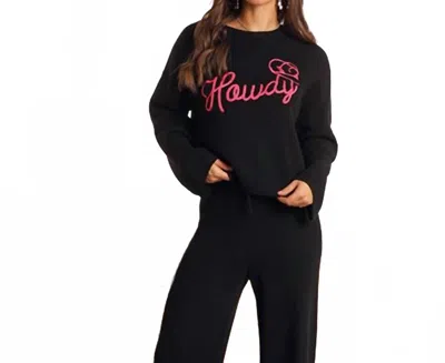 Panhandle Howdy Crewneck Sweater In Black