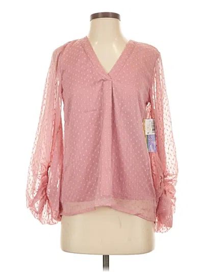 Pre-owned Panhandle Long Sleeve Blouse In Pink
