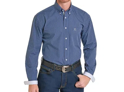 Panhandle Men's Button Down Western Shirt In Navy In Blue