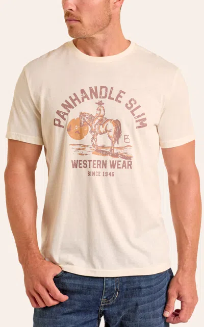 Panhandle Men's Latte Horse & Rider Logo Graphic T-shirt In Pink