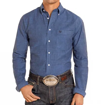 Panhandle Men's Rough Stock Button Down Shirt In Blue