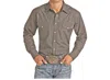Panhandle Men's Satin Dobby Stripe Western Snap Long Sleeve Shirt In Black Brown Stripe In Multi
