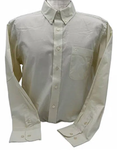 Panhandle Men's Solid Button Down Shirt In Eggshell In Gray