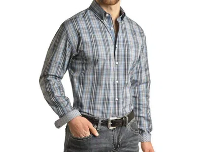Panhandle Ombre Plaid Button Shirt In Blue
