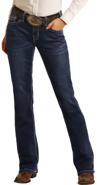 Panhandle Rock & Roll Extra Stretch Bootcut Riding Jeans In Night Blue