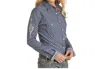 Panhandle Roughstock Ladies Long Sleeve Snap Shirt In Night Blue In Blue