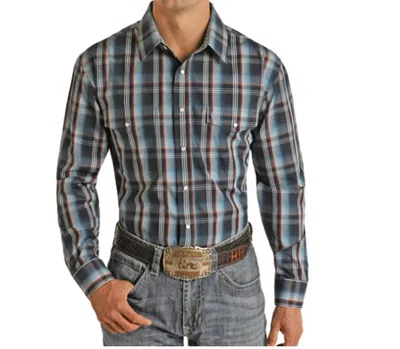 Panhandle Select Snap Plaid Shirt In Blue