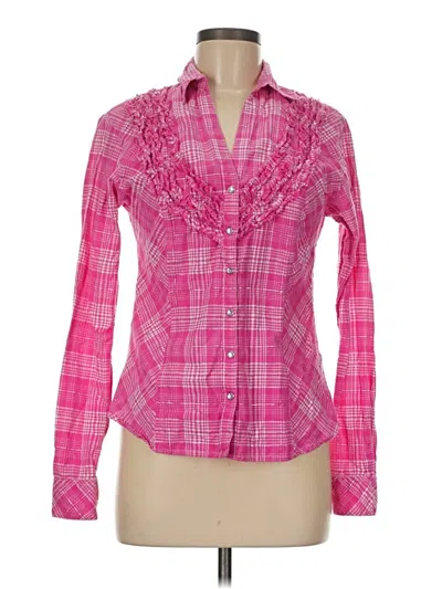 Pre-owned Panhandle Slim Long Sleeve Blouse In Pink