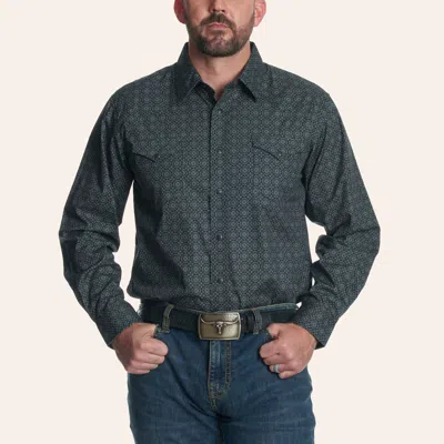 Panhandle Slim Men's Black Geo Print Long Sleeve Pearl Snap Western Shirt