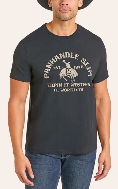 Panhandle Slim Men's Black Keepin' It Western Graphic T-shirt In Blue
