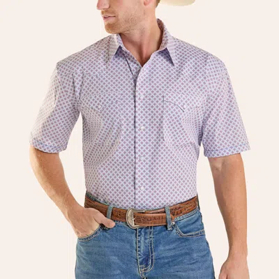 Panhandle Slim Rough Stock Men's Red Geo Print Pearl Snap Western Shirt In Purple