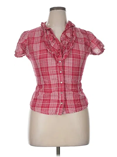 Pre-owned Panhandle Slim Short Sleeve Blouse In Red