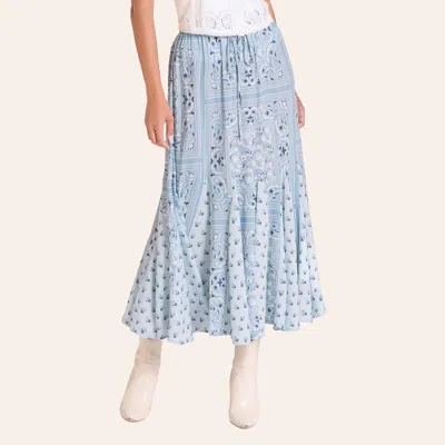 Panhandle Slim Women's Blue Bandana Print Maxi Skirt