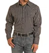 Panhandle Snap Western Dobby Regular Shirt In Charcoal