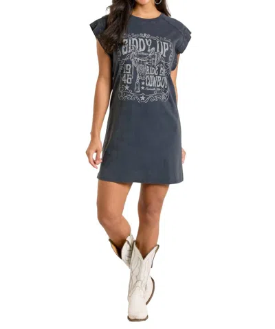 Panhandle Studded Cap Sleeve Dress In Black