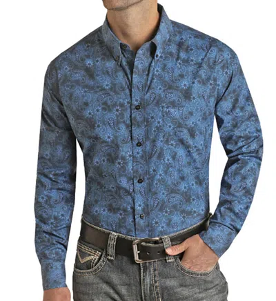 Panhandle Vintage 46 Paisley Button Shirt In Blue