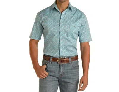 Panhandle Wyatt Rough Stock Shirt In Aqua In Blue
