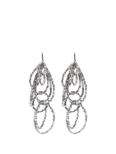 Panicale Beaded Earrings In Metallic