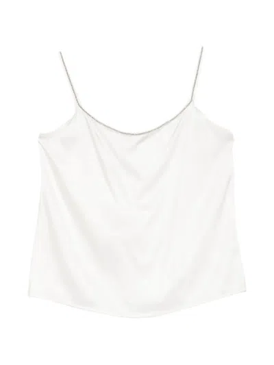 Panicale Beaded Strap Tank Top In White