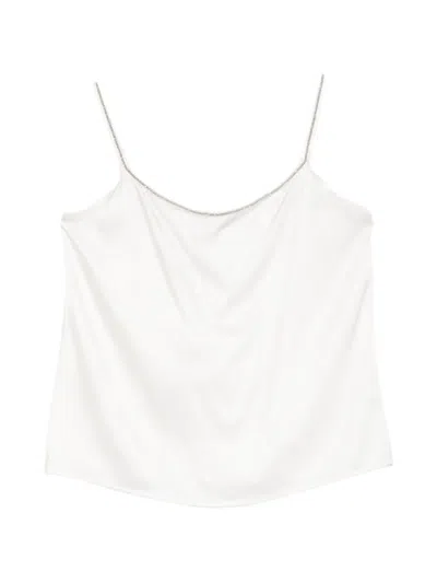 Panicale Beaded Strap Top In White
