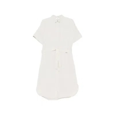 Panicale Belted Shirt Midi Dress In Neutral