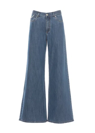 Panicale Blue Cotton Embellished Jeans
