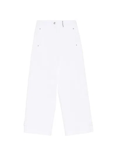 Panicale Button Detail Jeans In White