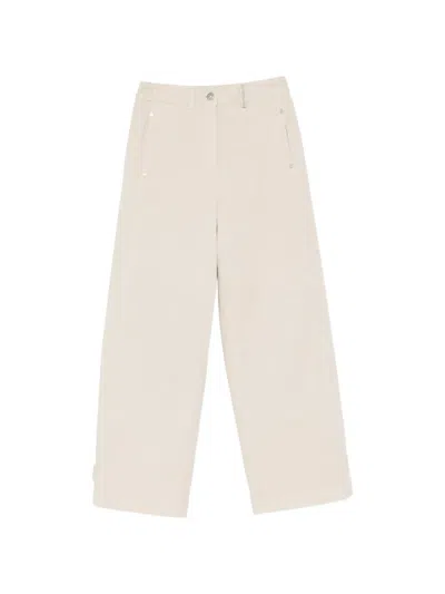 Panicale Buttoned Cotton-blend Jeans In Brown