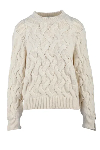 Panicale Cable Knit Sweater - White In Neutral