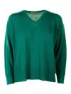 Panicale Cashmere Emerald Green V-neck Sweater In Green