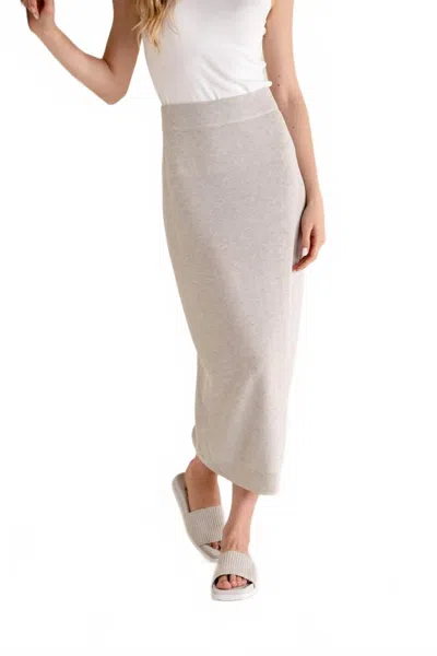 Panicale Cashmere Long Knit Midi Skirt In Gold
